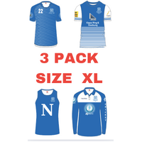 3 PACK SIZE XL ASSORTED TRAINING TOPS SALE