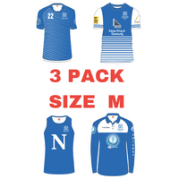 3 PACK SIZE M ASSORTED TRAINING TOPS SALE