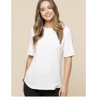 Taylor Zip Back Ivory S/S Top