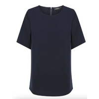 Taylor Zip Back Navy S/S Top