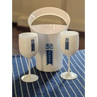NC ICE BUCKET & 2 GOBLETS SET