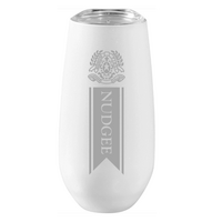 NC ETCHED WHITE CHAMPAGNE FLUTE
